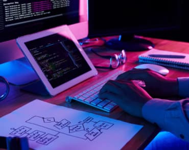 close-up-image-programer-working-his-desk-office